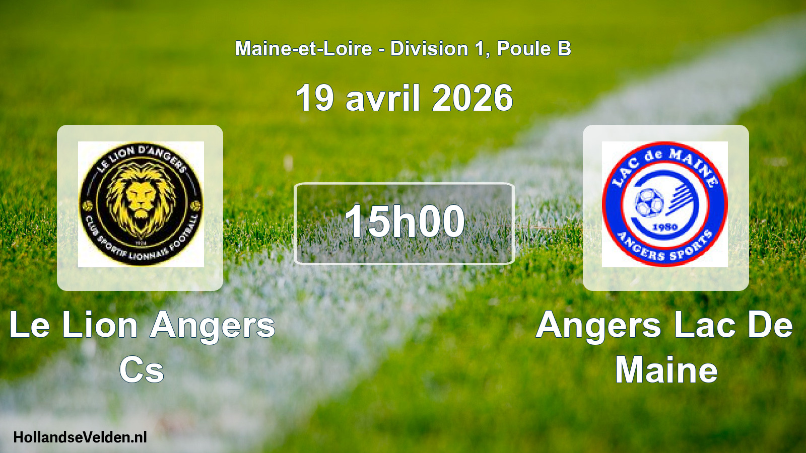 Geplande wedstrijd: Le Lion Angers Cs - Angers Lac De Maine (19 april 2026)