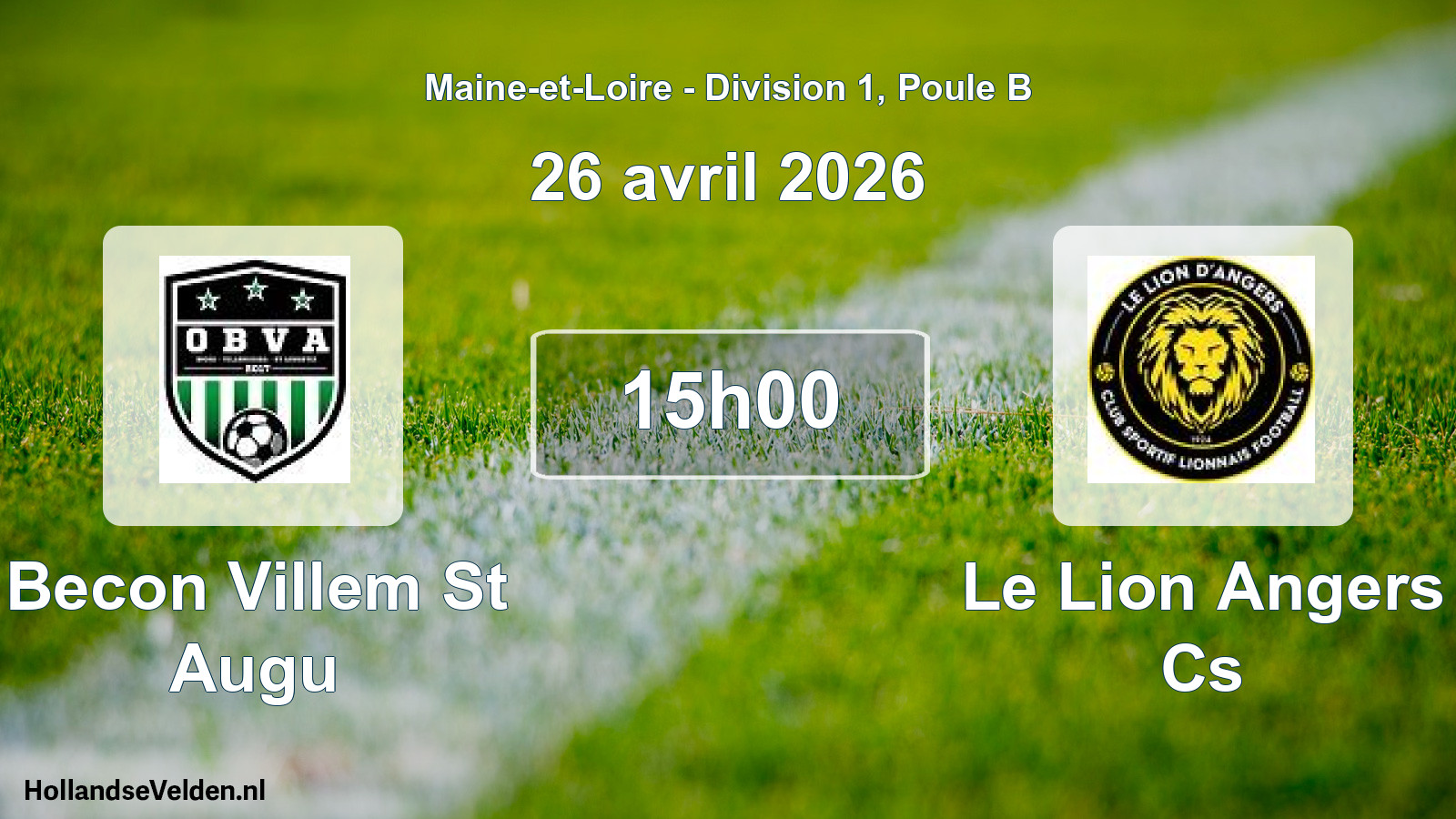 Scheduled Match: Becon Villem St Augu - Le Lion Angers Cs (26 April 2026)