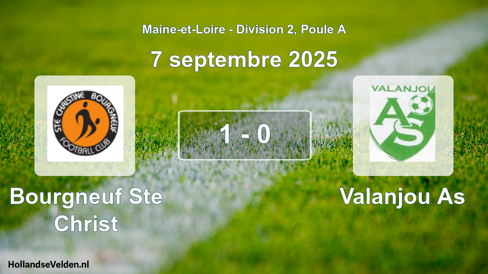 Gespeelde wedstrijd: Bourgneuf Ste Christ - Valanjou As 1 - 0 (7 september 2025)