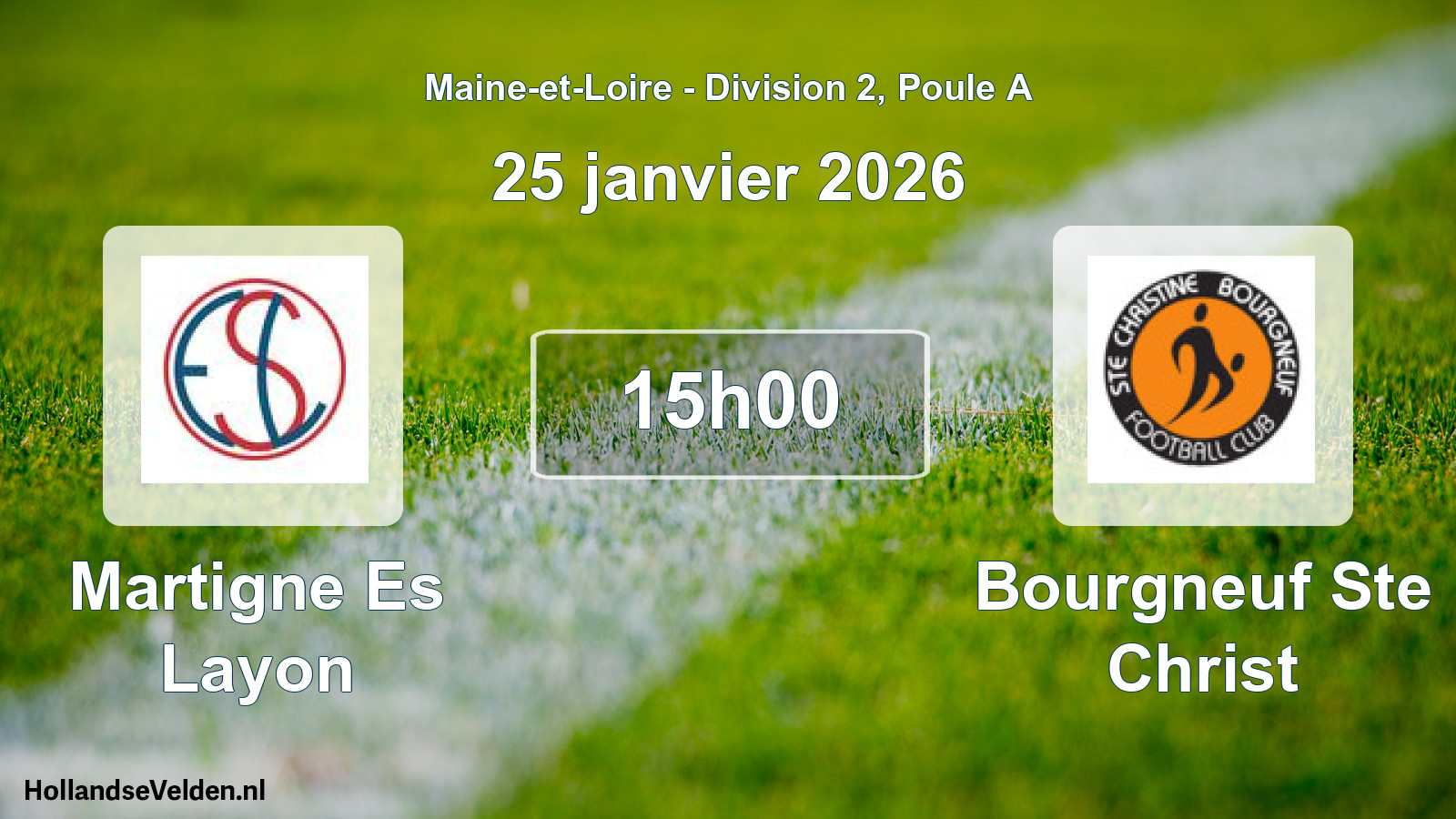 Geplande wedstrijd: Martigne Es Layon - Bourgneuf Ste Christ (25 janvier 2026)