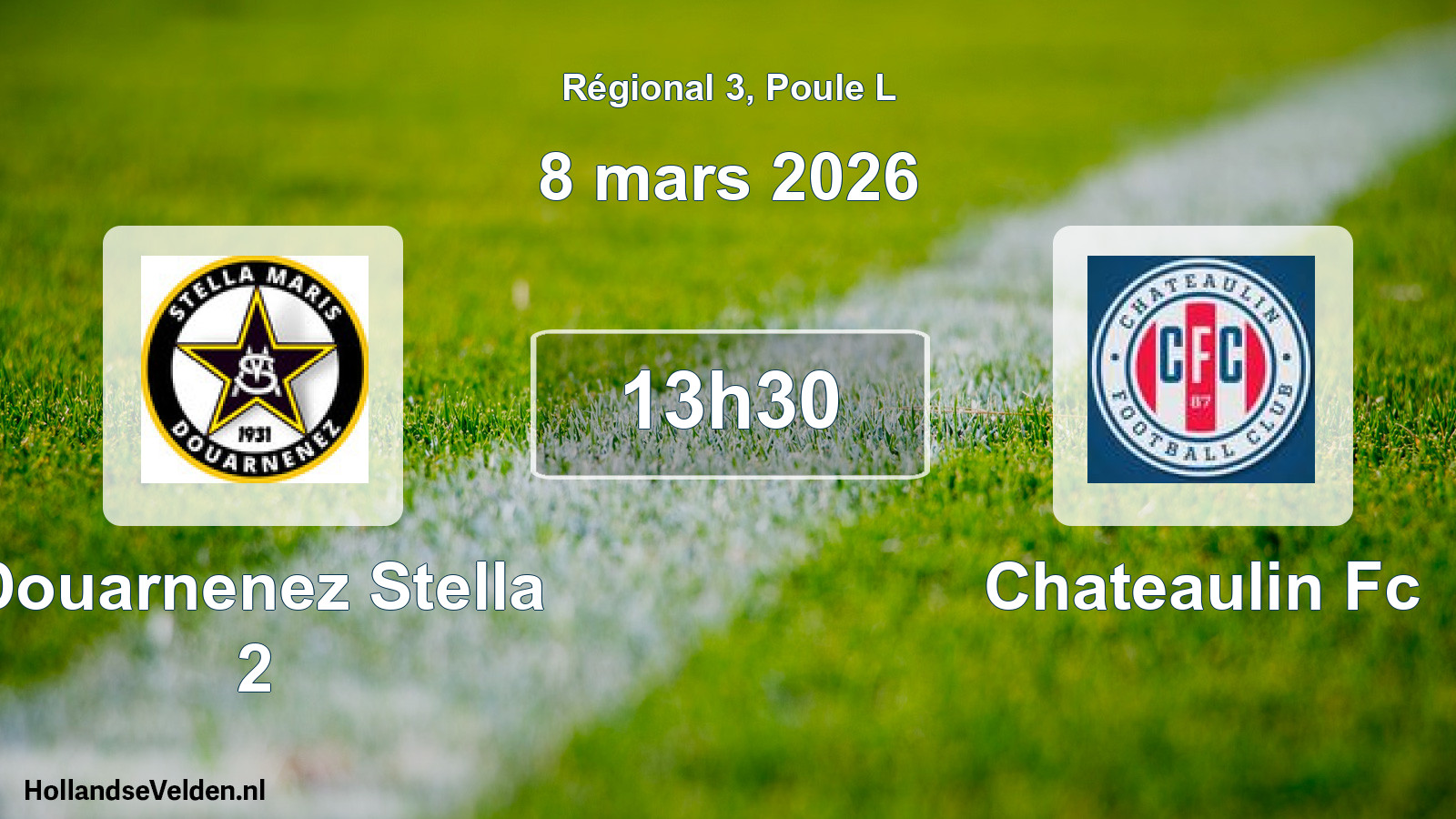 Geplande wedstrijd: Douarnenez Stella 2 - Chateaulin Fc (8 mars 2026)