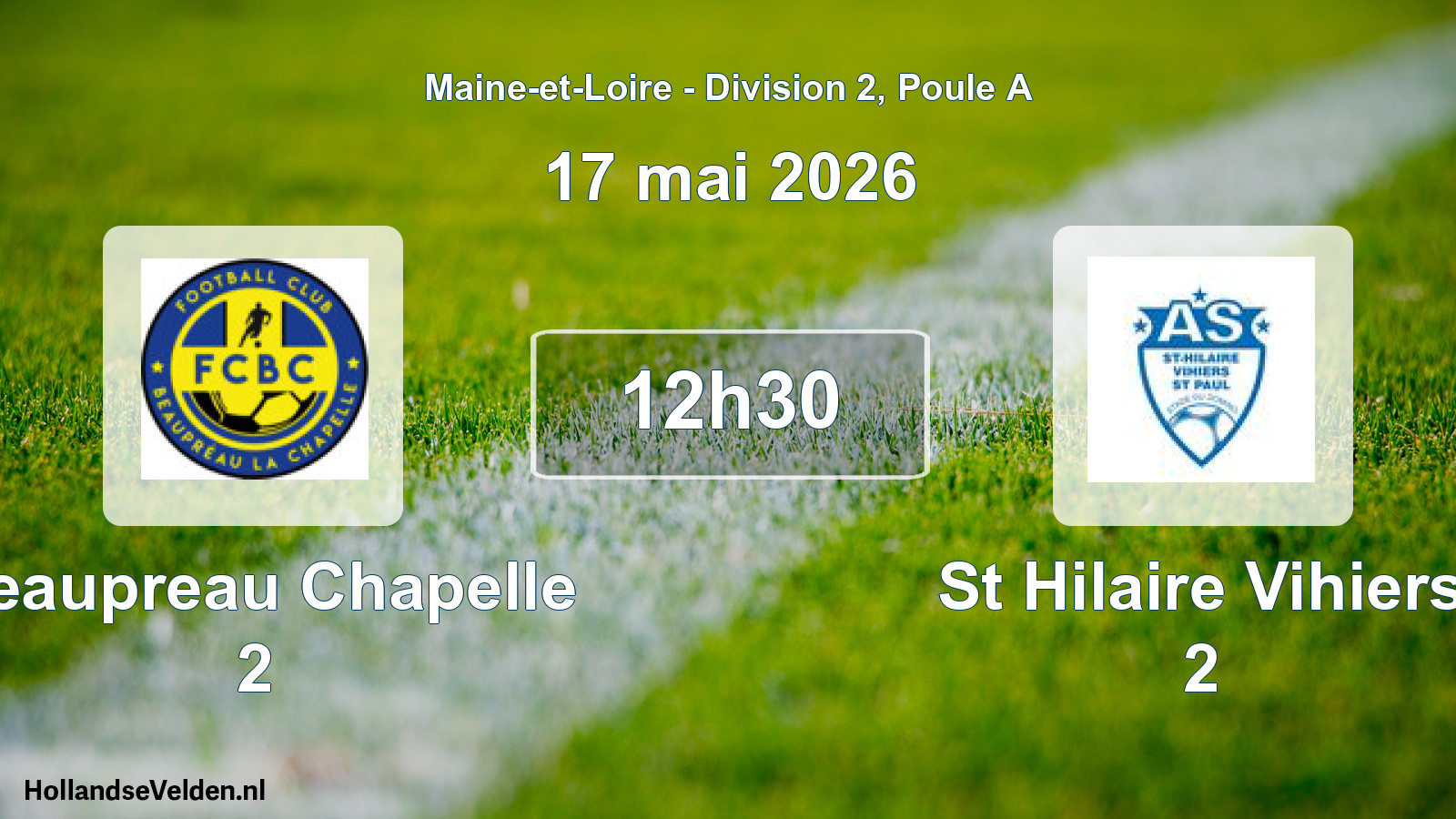 Scheduled Match: Beaupreau Chapelle 2 - St Hilaire Vihiers 2 (17 May 2026)