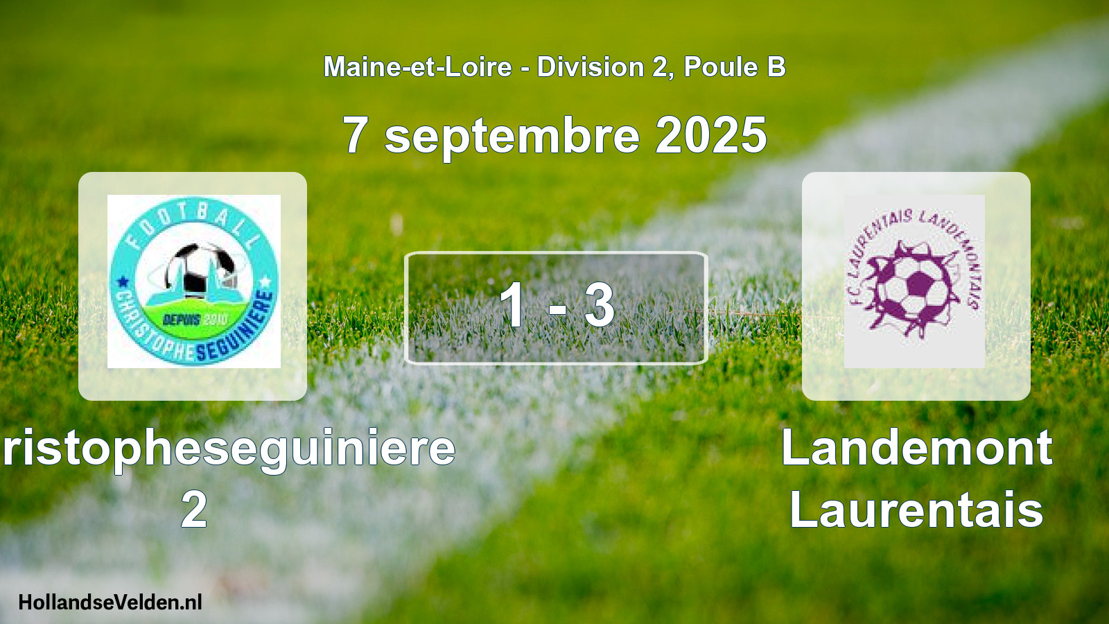 Gespeelde wedstrijd: Christopheseguiniere 2 - Landemont Laurentais 1 - 3 (7 septembre 2025)