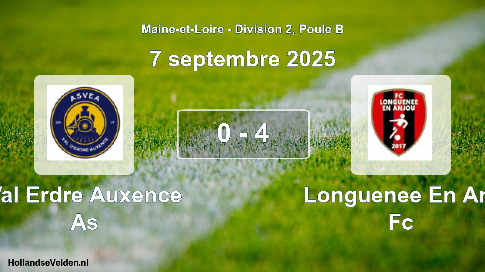 Gespeelde wedstrijd: Val Erdre Auxence As - Longuenee En Anj Fc 0 - 4 (7 septembre 2025)