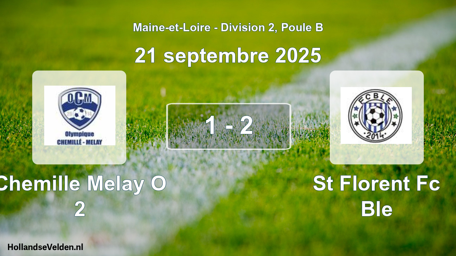 Gespeelde wedstrijd: Chemille Melay O 2 - St Florent Fc Ble 1 - 2 (21 september 2025)
