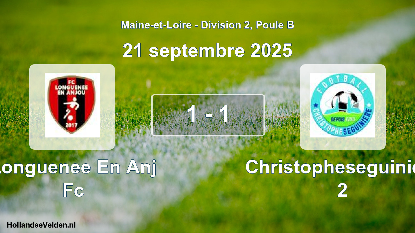 Gespeelde wedstrijd: Longuenee En Anj Fc - Christopheseguiniere 2 1 - 1 (21 septembre 2025)