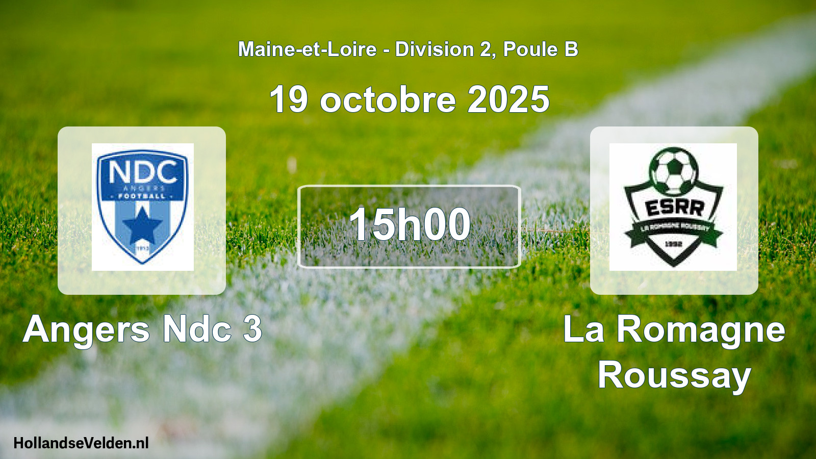 Geplande wedstrijd: Angers Ndc 3 - La Romagne Roussay (19 octobre 2025)