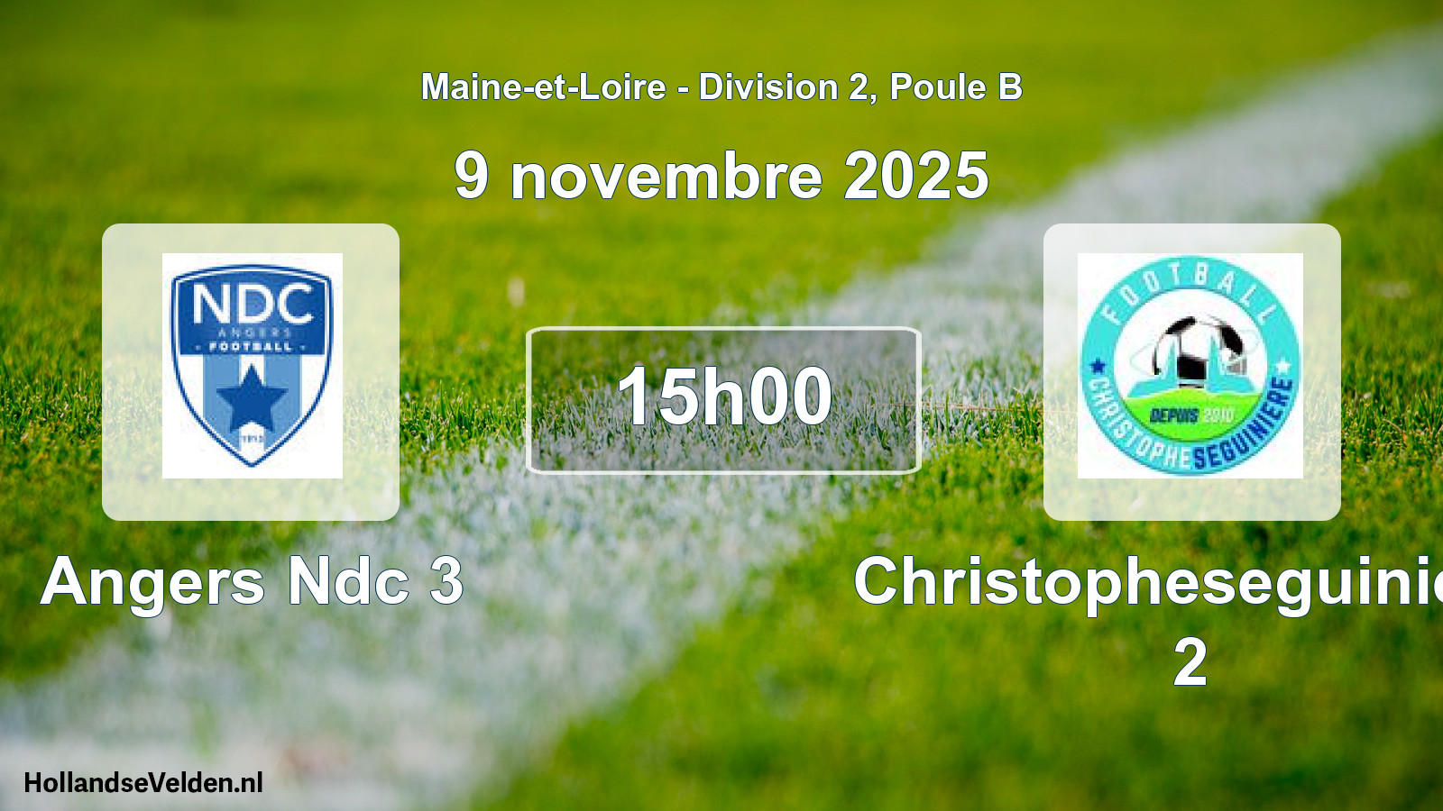 Geplande wedstrijd: Angers Ndc 3 - Christopheseguiniere 2 (9 november 2025)