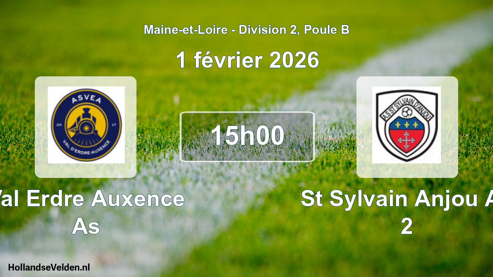 Scheduled Match: Val Erdre Auxence As - St Sylvain Anjou As 2 (1 February 2026)