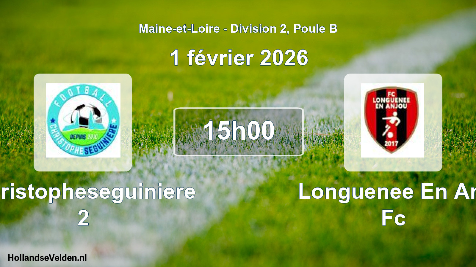 Geplande wedstrijd: Christopheseguiniere 2 - Longuenee En Anj Fc (1 février 2026)
