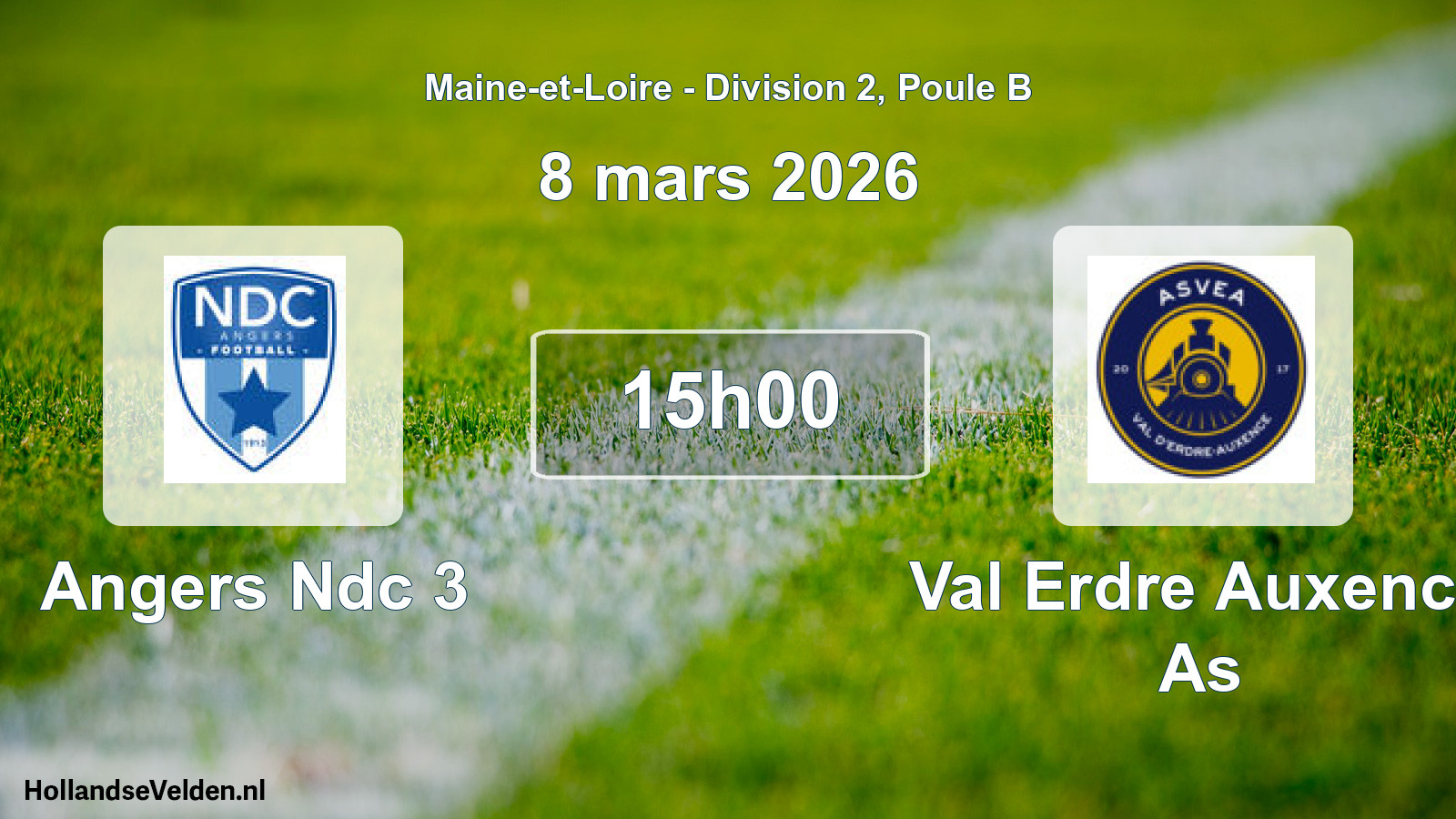 Geplande wedstrijd: Angers Ndc 3 - Val Erdre Auxence As (8 maart 2026)