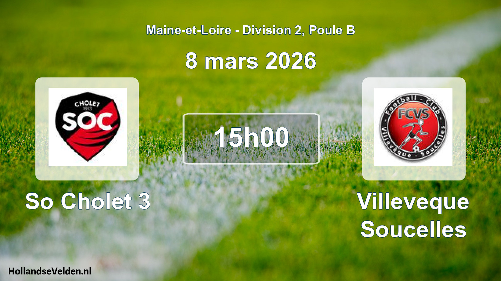 Geplande wedstrijd: So Cholet 3 - Villeveque Soucelles (8 maart 2026)
