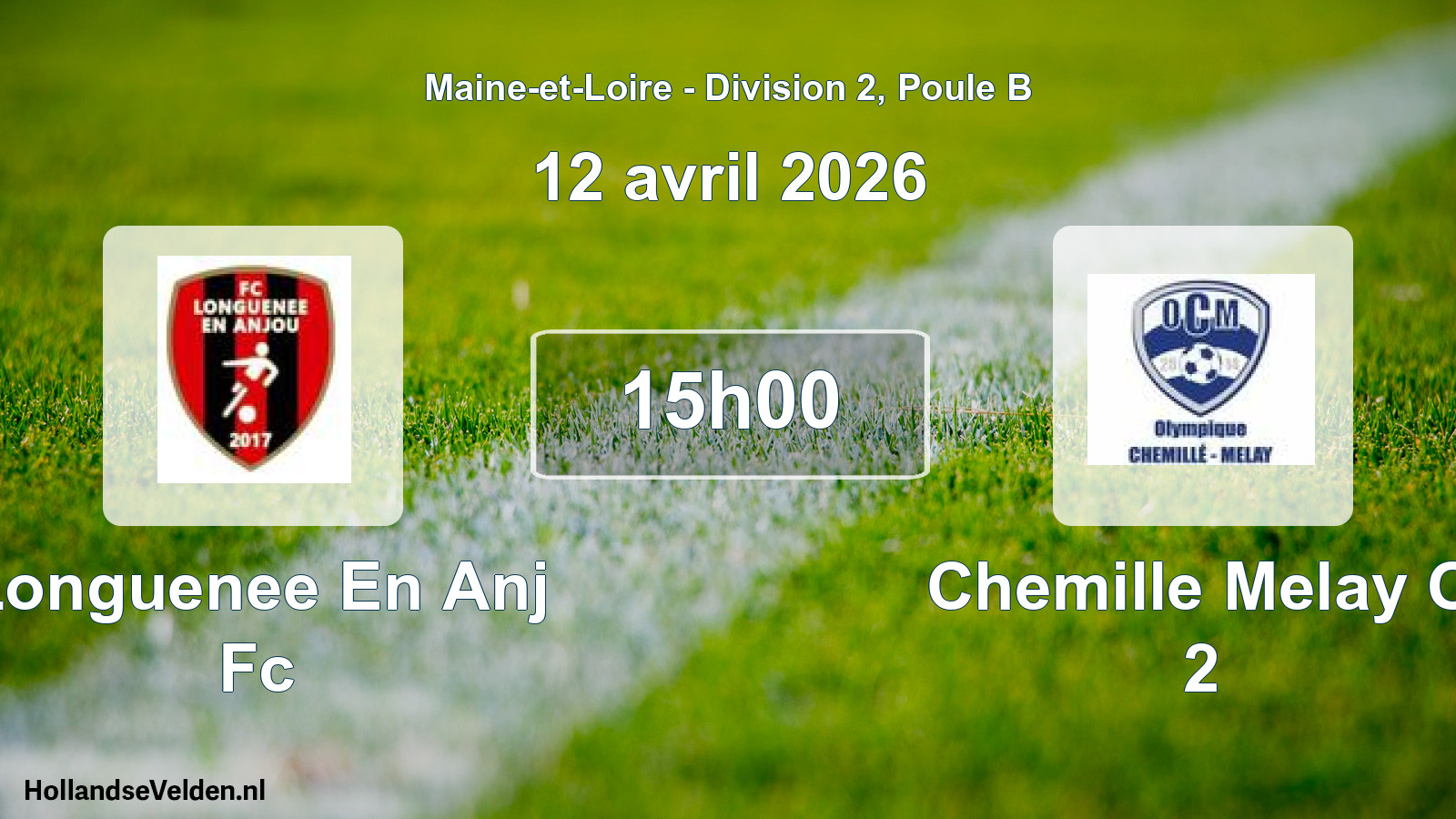 Geplande wedstrijd: Longuenee En Anj Fc - Chemille Melay O 2 (12 avril 2026)