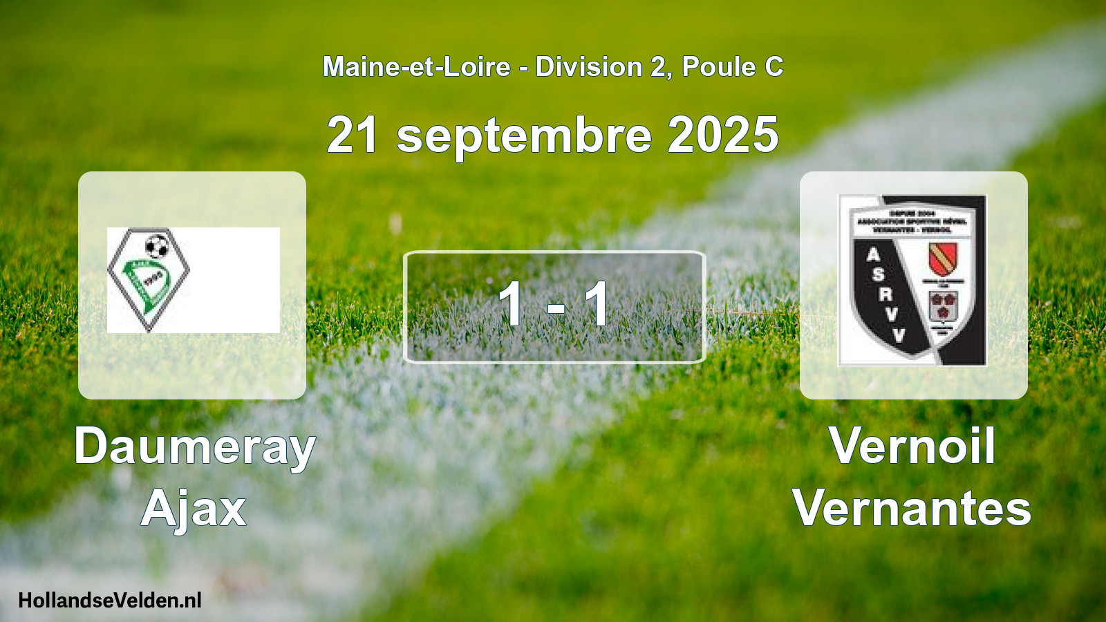 Total number of matches played: Daumeray Ajax - Vernoil Vernantes 1 - 1 (21 September 2025)