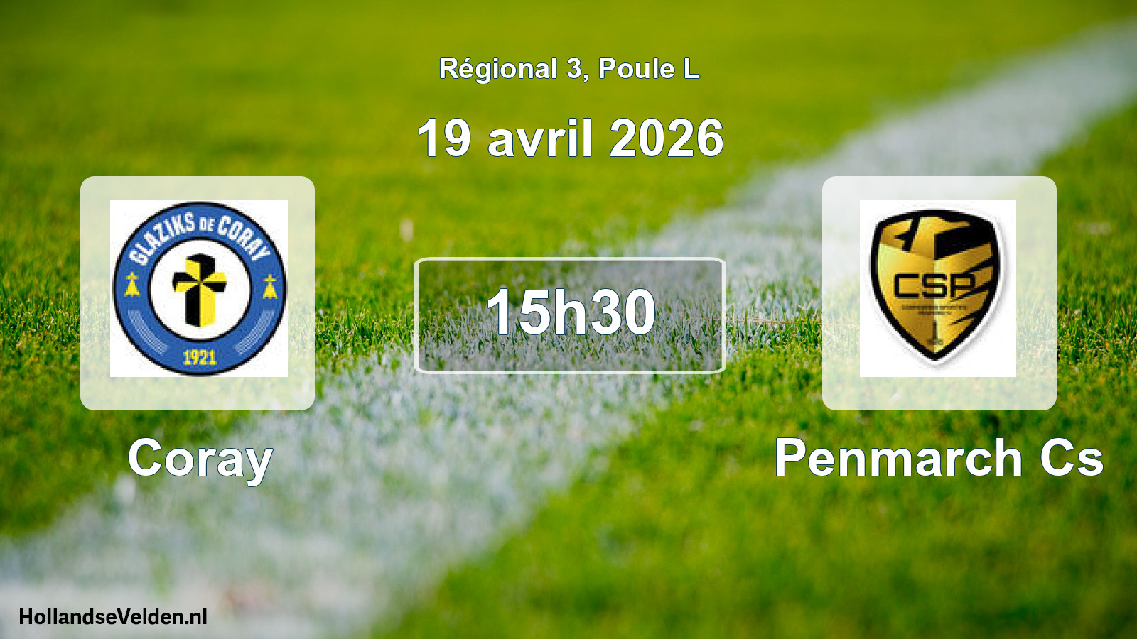Geplande wedstrijd: Coray - Penmarch Cs (19 april 2026)