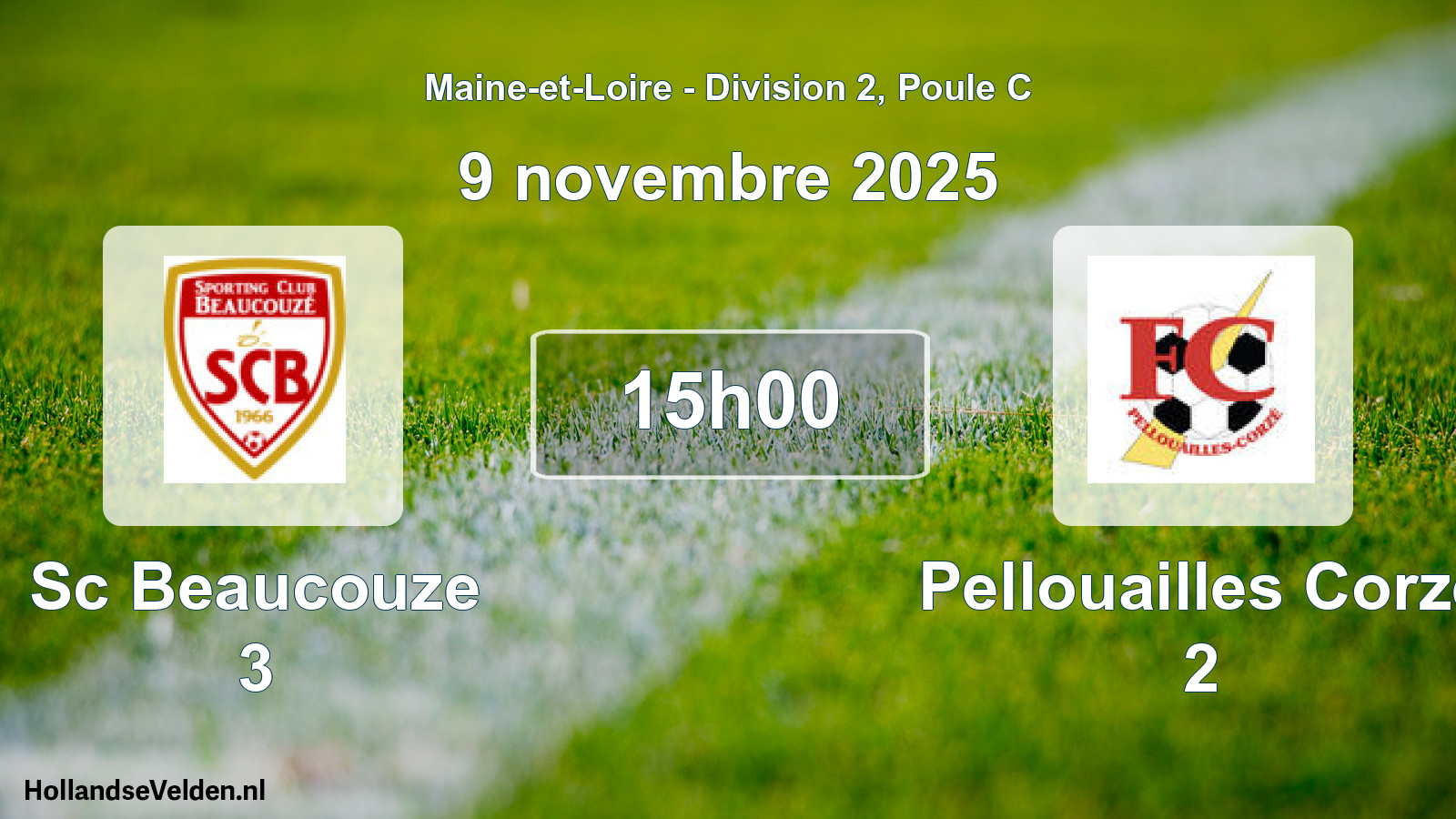 Scheduled Match: Sc Beaucouze 3 - Pellouailles Corze 2 (9 November 2025)