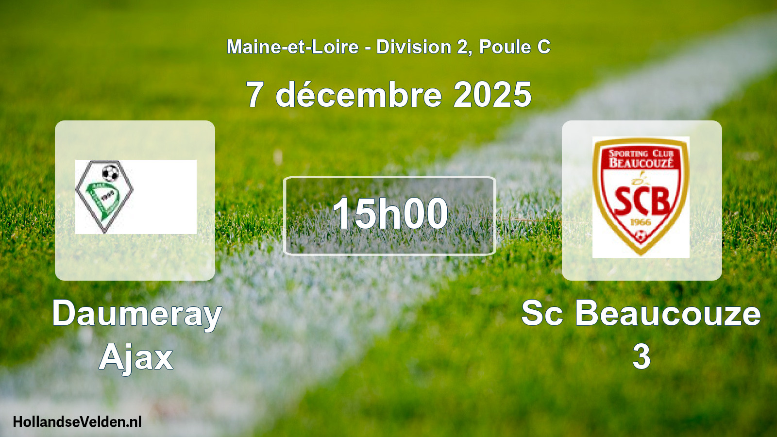 Geplande wedstrijd: Daumeray Ajax - Sc Beaucouze 3 (7 décembre 2025)