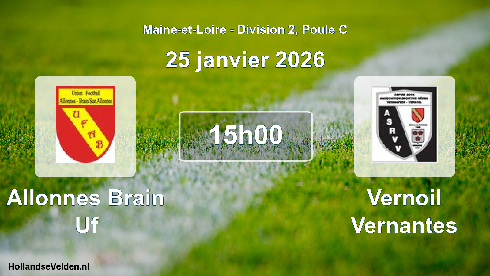 Geplande wedstrijd: Allonnes Brain Uf - Vernoil Vernantes (25 janvier 2026)