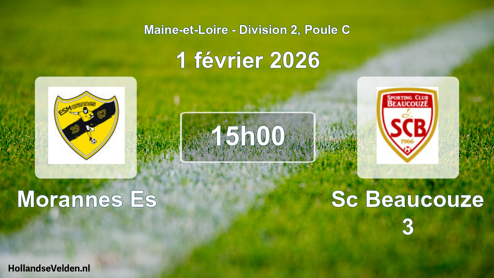 Scheduled Match: Morannes Es - Sc Beaucouze 3 (1 February 2026)