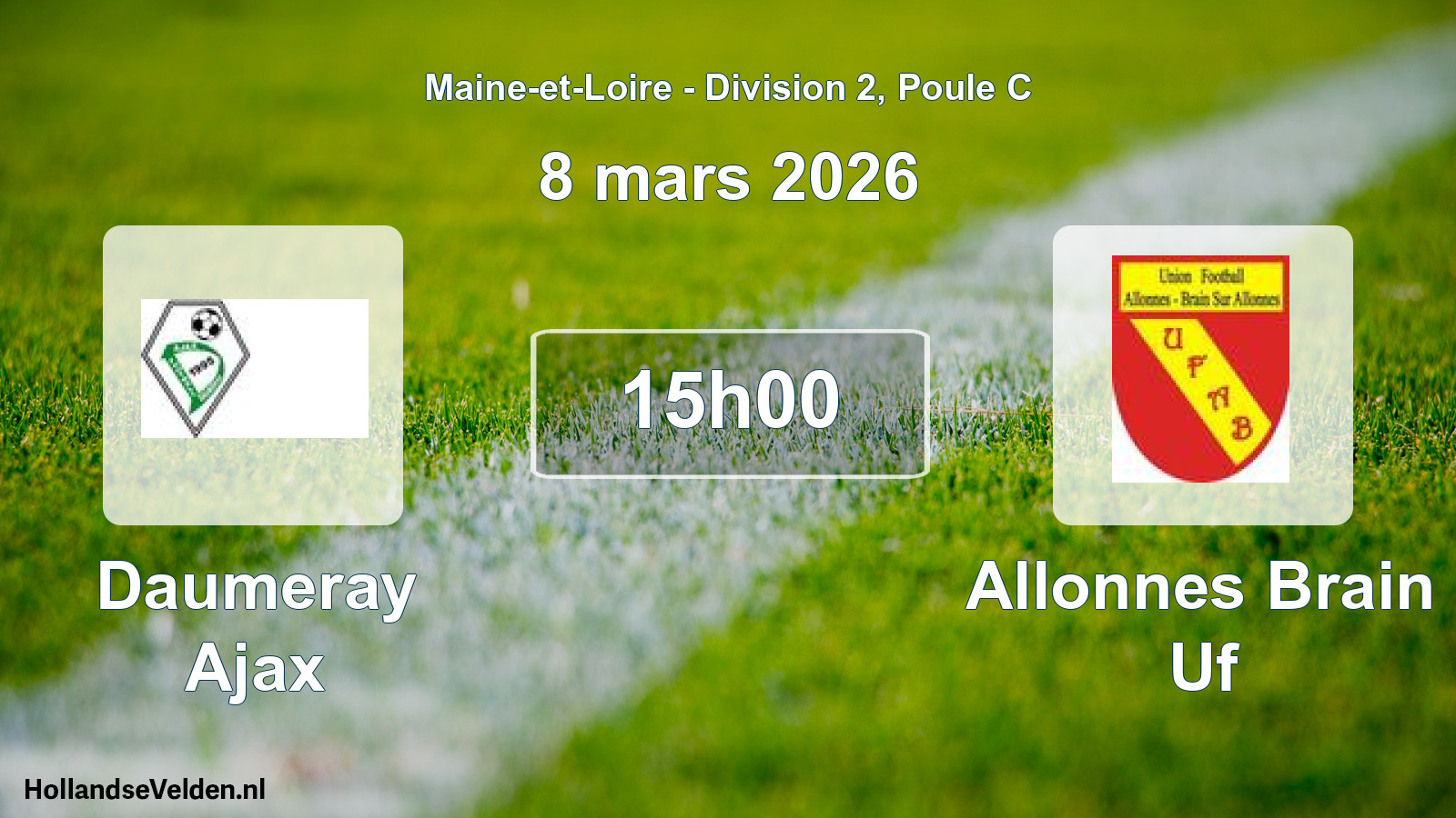 Geplande wedstrijd: Daumeray Ajax - Allonnes Brain Uf (8 mars 2026)