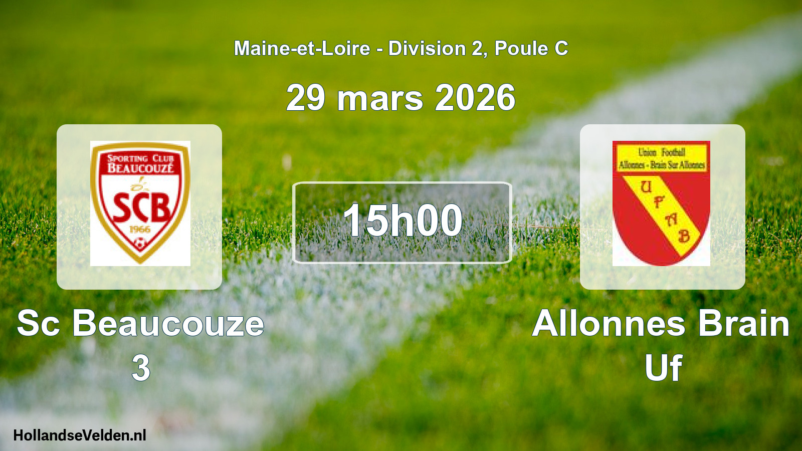 Geplande wedstrijd: Sc Beaucouze 3 - Allonnes Brain Uf (29 mars 2026)