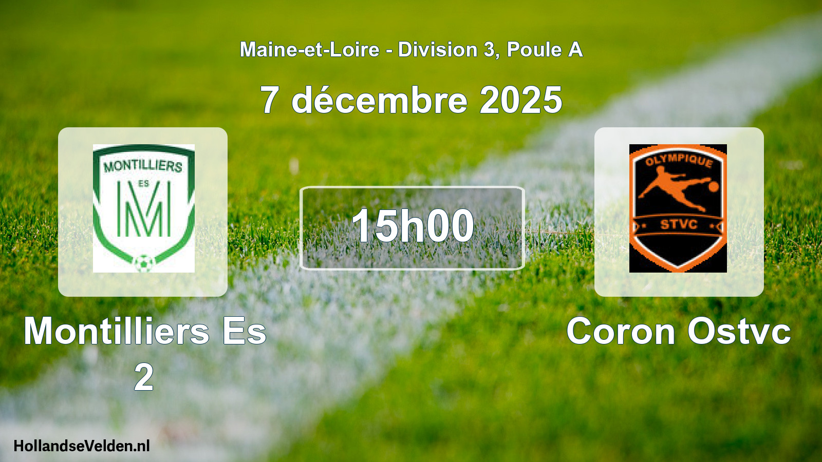 Geplande wedstrijd: Montilliers Es 2 - Coron Ostvc (7 december 2025)