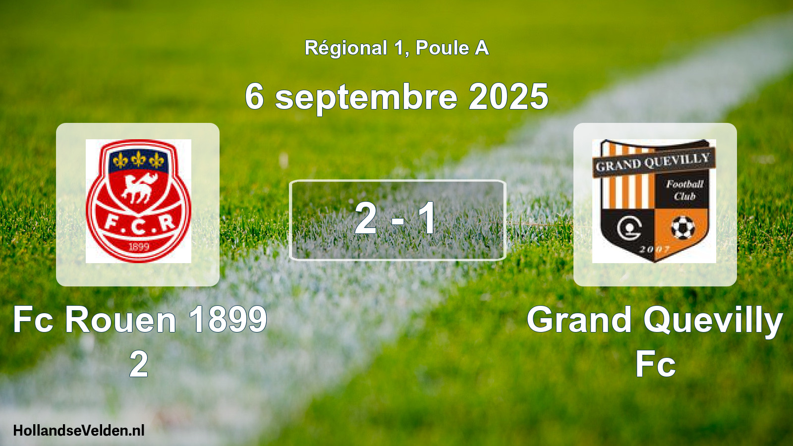 Total number of matches played: Fc Rouen 1899 2 - Grand Quevilly Fc 2 - 1 (6 September 2025)