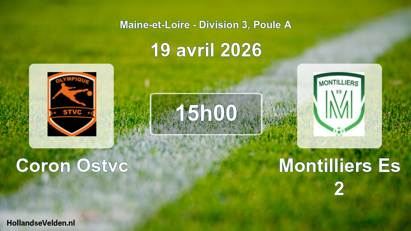 Geplande wedstrijd: Coron Ostvc - Montilliers Es 2 (19 avril 2026)