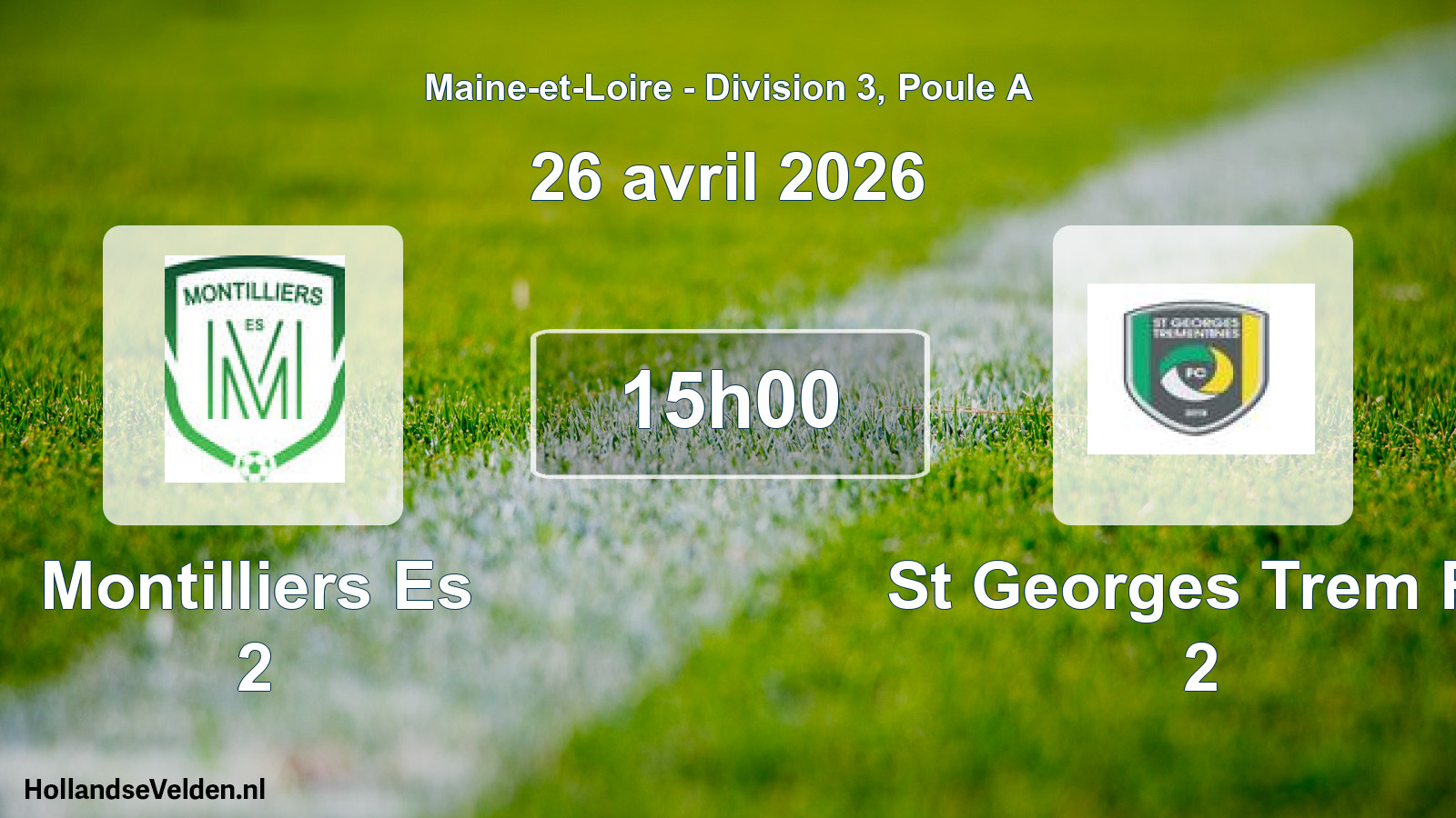 Geplande wedstrijd: Montilliers Es 2 - St Georges Trem Fc 2 (26 april 2026)