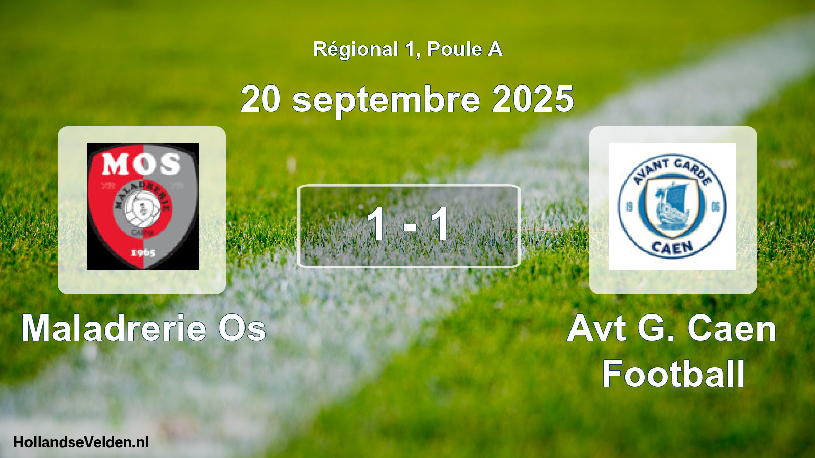Gespeelde wedstrijd: Maladrerie Os - Avt G. Caen Football 1 - 1 (20 september 2025)