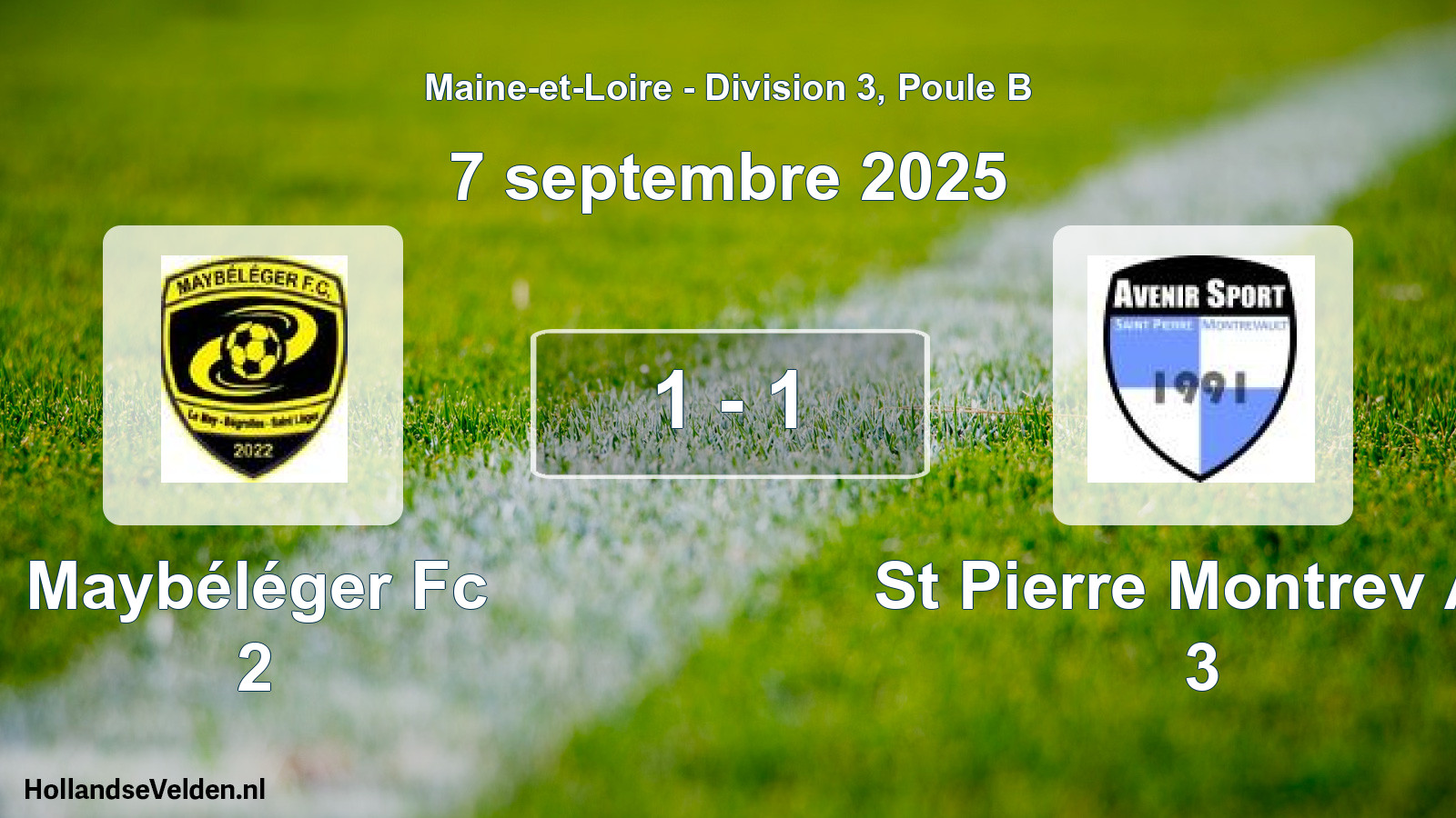 Gespeelde wedstrijd: Maybéléger Fc 2 - St Pierre Montrev As 3 1 - 1 (7 septembre 2025)