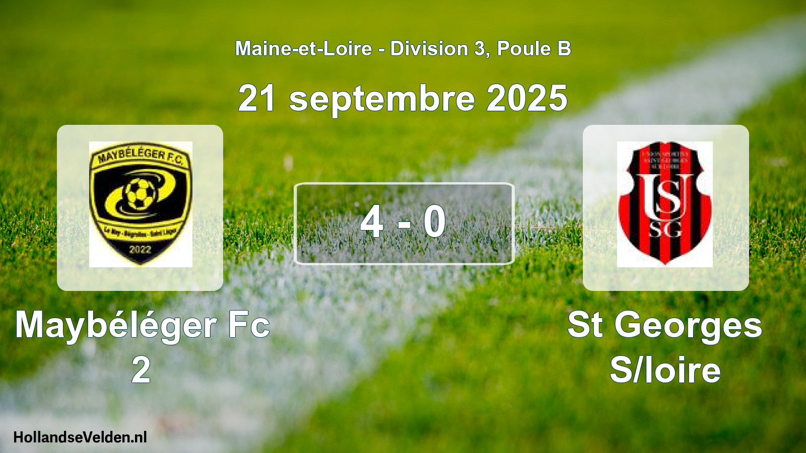 Gespeelde wedstrijd: Maybéléger Fc 2 - St Georges S/loire 4 - 0 (21 september 2025)