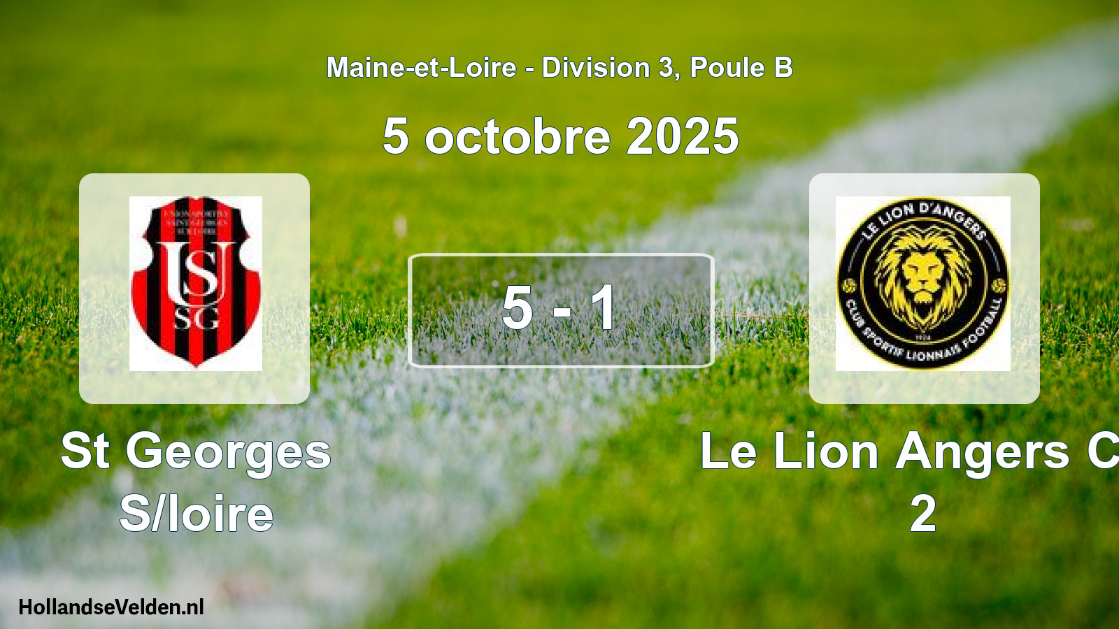 Gespeelde wedstrijd: St Georges S/loire - Le Lion Angers Cs 2 5 - 1 (5 oktober 2025)