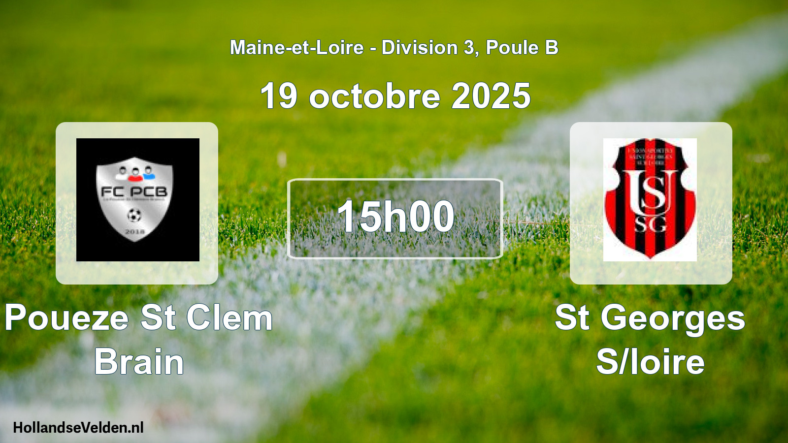 Geplande wedstrijd: Poueze St Clem Brain - St Georges S/loire (19 oktober 2025)