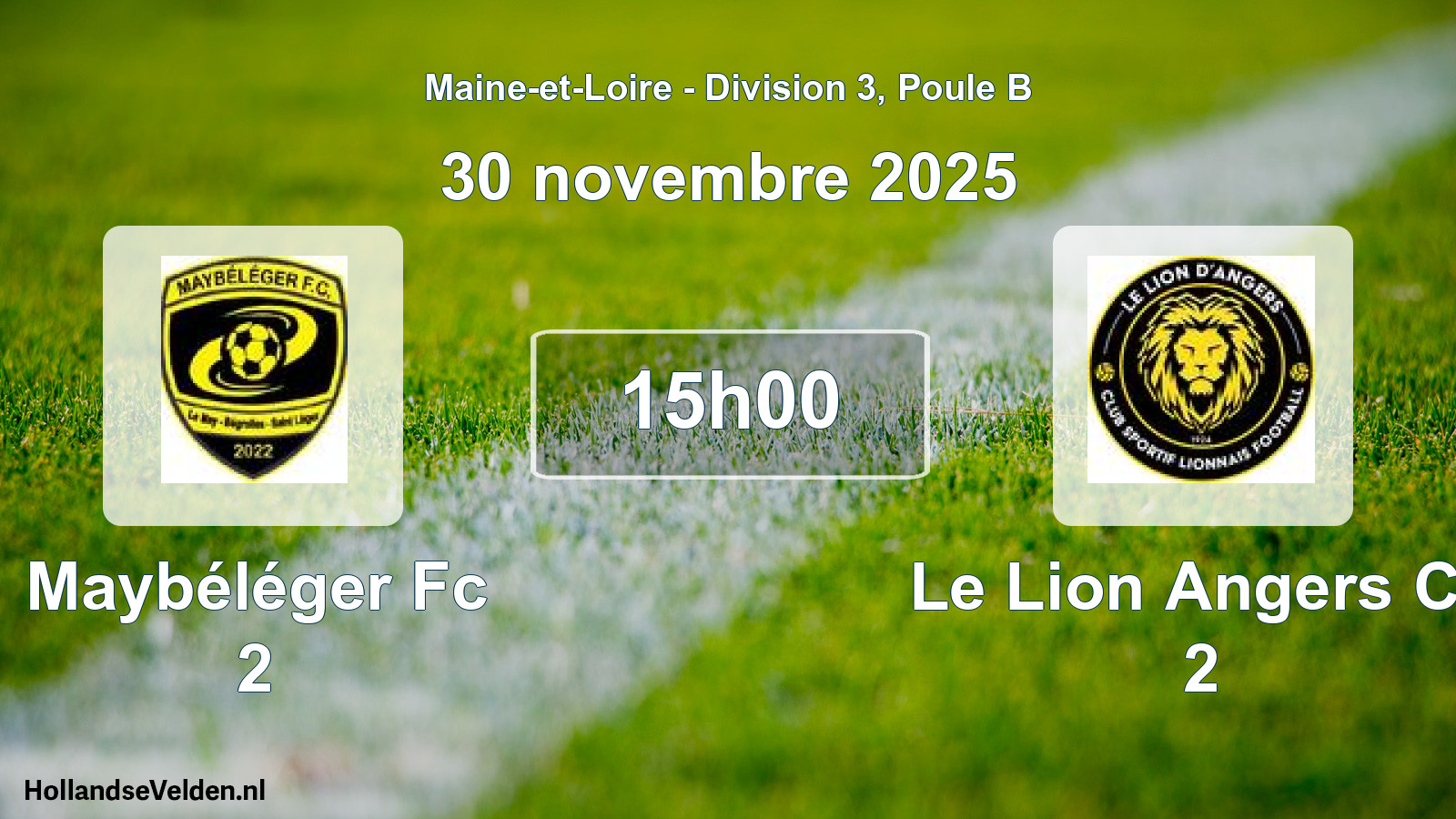 Geplande wedstrijd: Maybéléger Fc 2 - Le Lion Angers Cs 2 (30 novembre 2025)