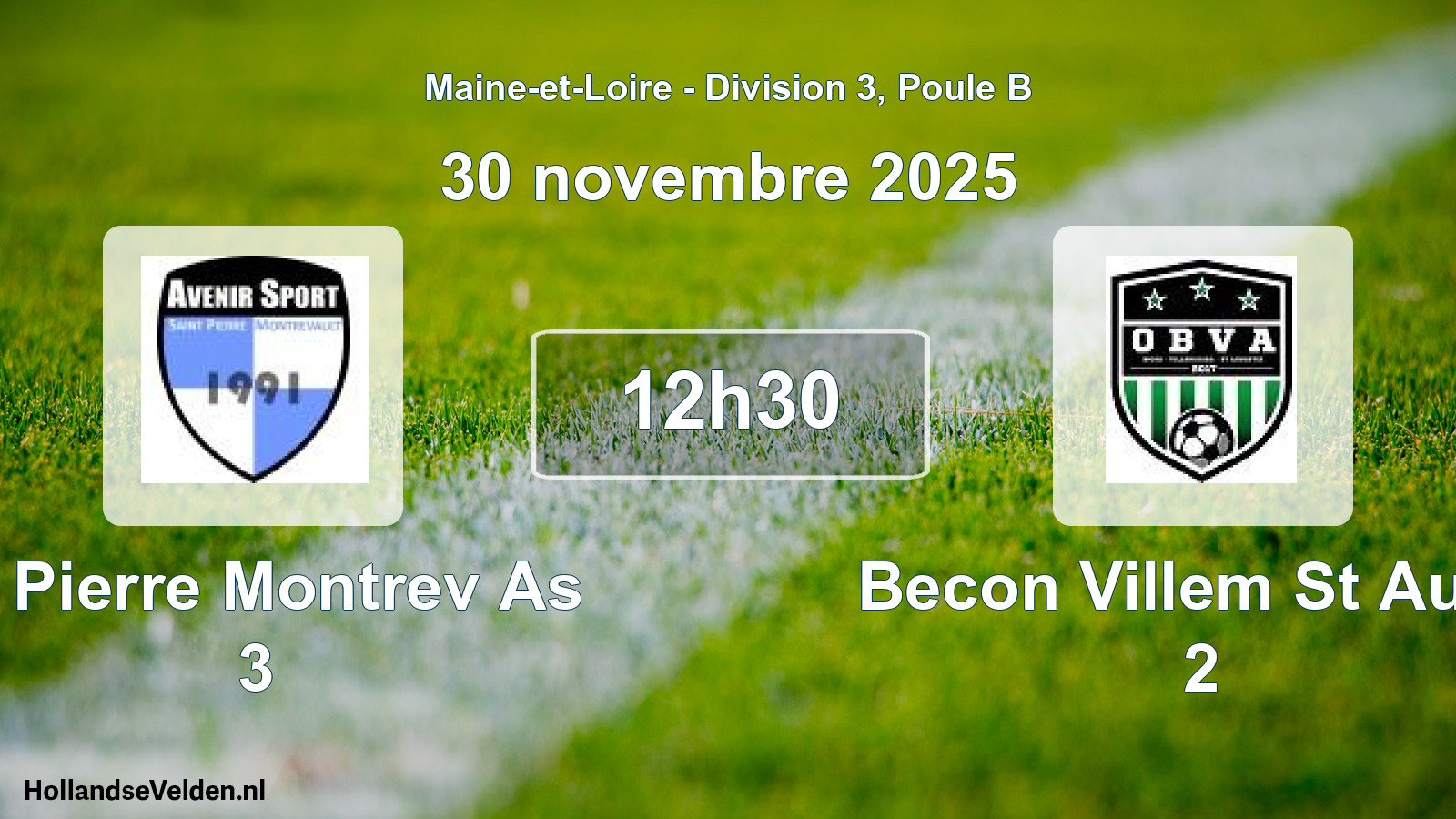 Geplande wedstrijd: St Pierre Montrev As 3 - Becon Villem St Augu 2 (30 november 2025)