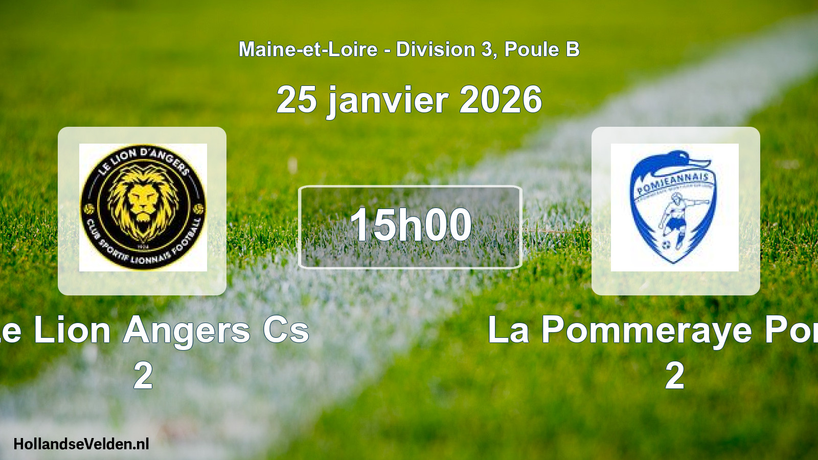 Geplande wedstrijd: Le Lion Angers Cs 2 - La Pommeraye Pomj. 2 (25 januari 2026)