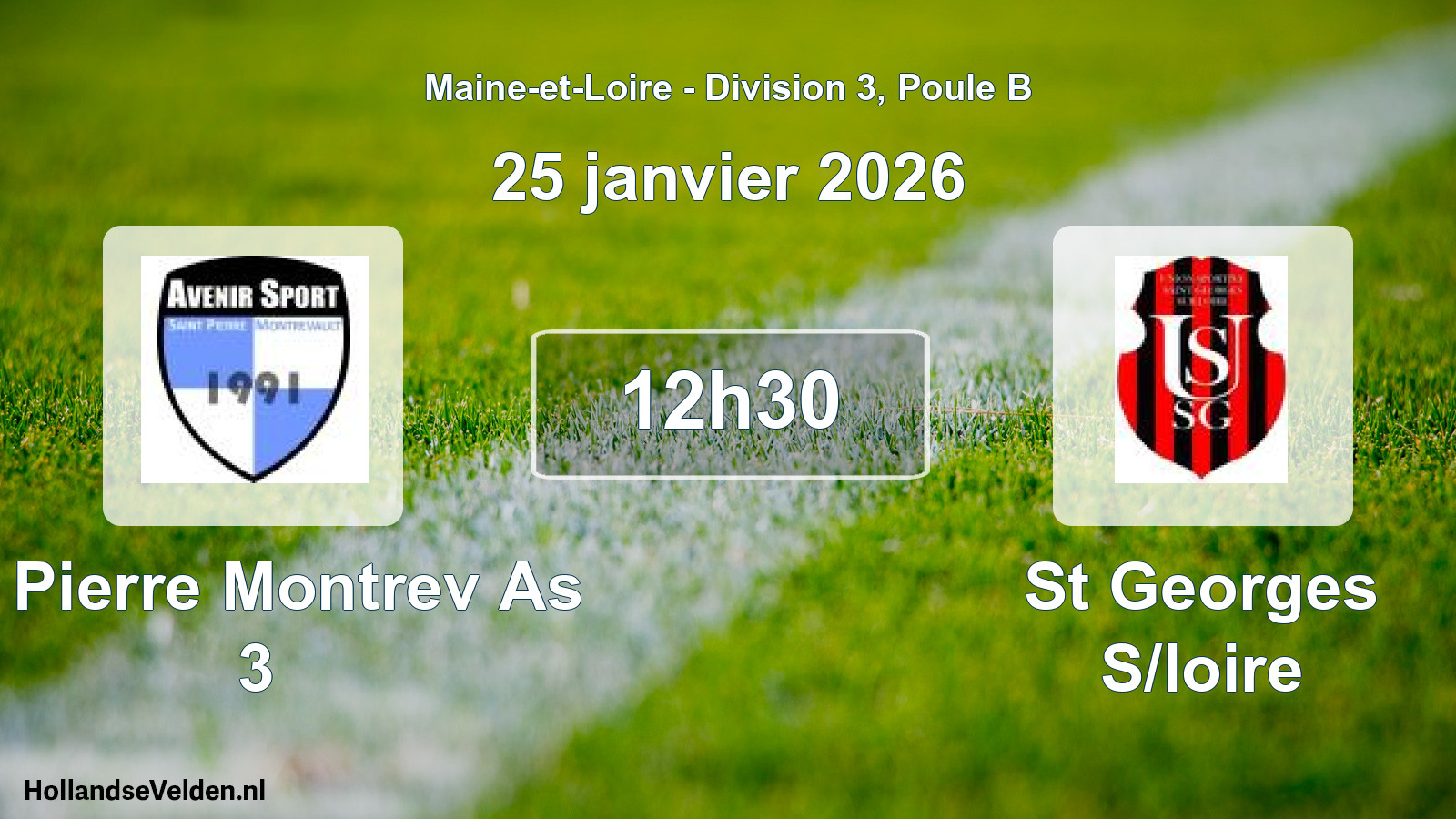 Geplande wedstrijd: St Pierre Montrev As 3 - St Georges S/loire (25 janvier 2026)