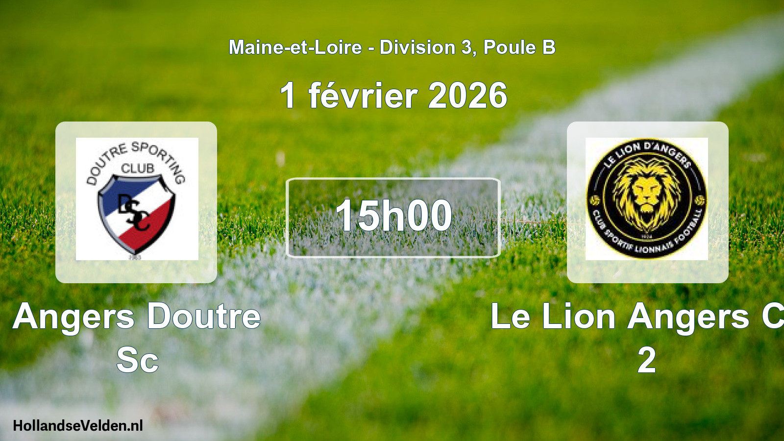 Geplande wedstrijd: Angers Doutre Sc - Le Lion Angers Cs 2 (1 février 2026)