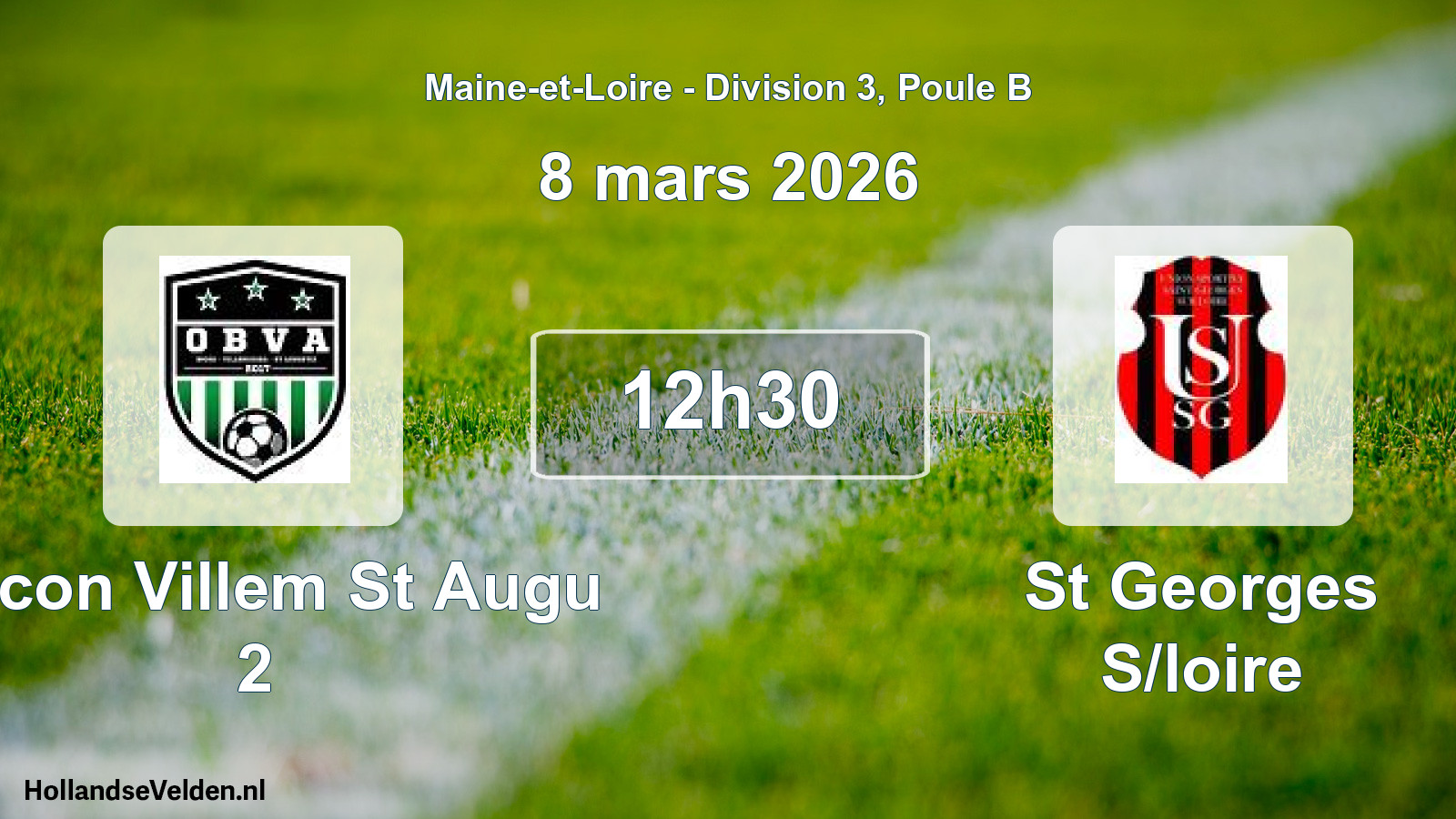 Scheduled Match: Becon Villem St Augu 2 - St Georges S/loire (8 March 2026)