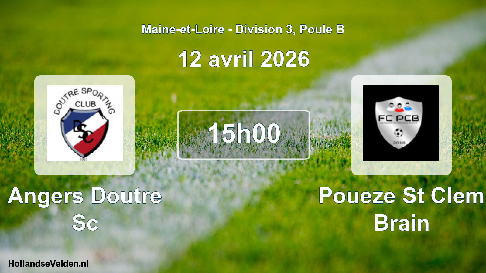 Geplande wedstrijd: Angers Doutre Sc - Poueze St Clem Brain (12 avril 2026)
