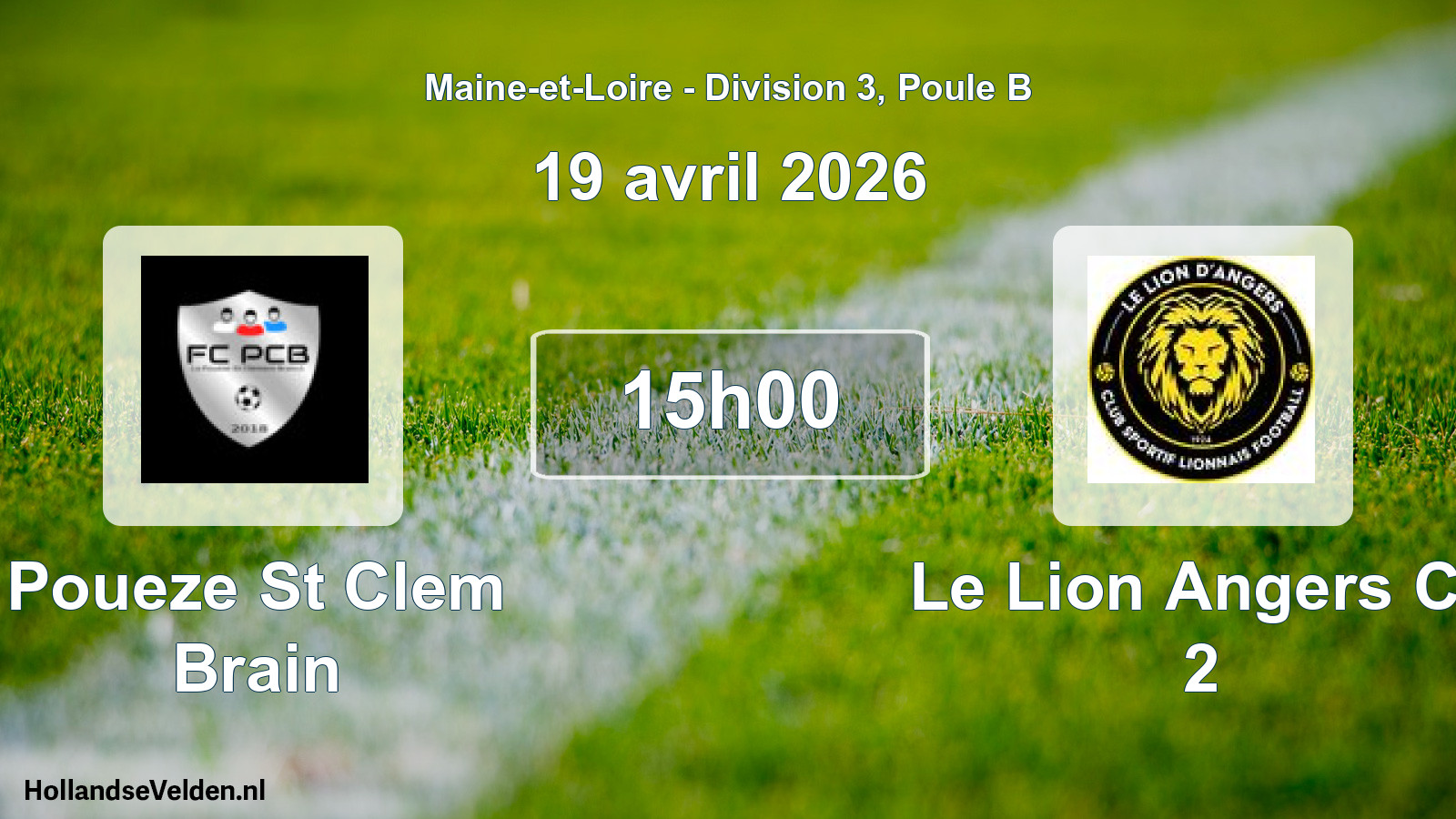 Geplande wedstrijd: Poueze St Clem Brain - Le Lion Angers Cs 2 (19 avril 2026)
