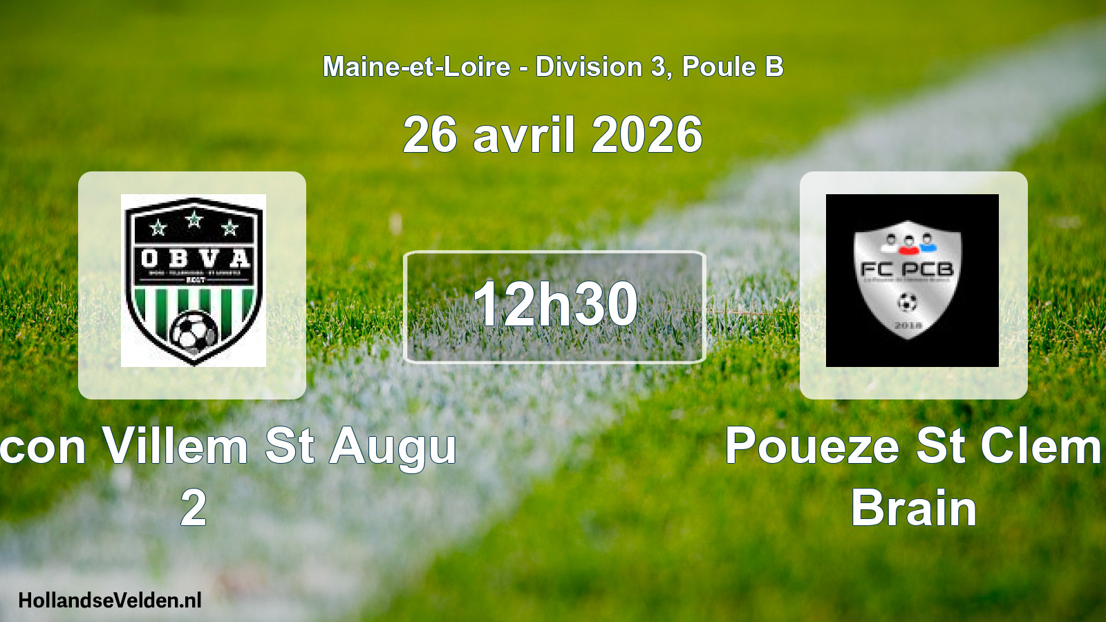 Scheduled Match: Becon Villem St Augu 2 - Poueze St Clem Brain (26 April 2026)