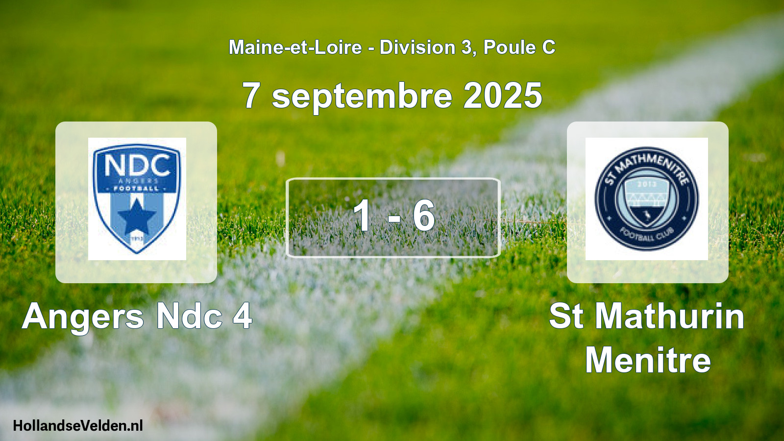 Gespeelde wedstrijd: Angers Ndc 4 - St Mathurin Menitre 1 - 6 (7 septembre 2025)