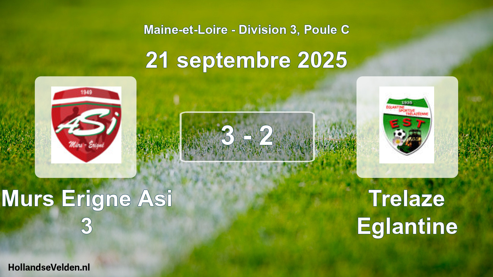 Gespeelde wedstrijd: Murs Erigne Asi 3 - Trelaze Eglantine 3 - 2 (21 september 2025)