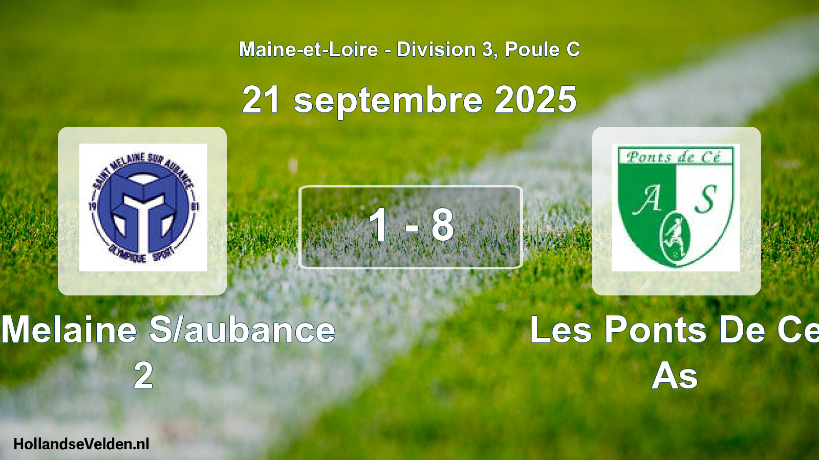 Gespeelde wedstrijd: St Melaine S/aubance 2 - Les Ponts De Ce As 1 - 8 (21 september 2025)