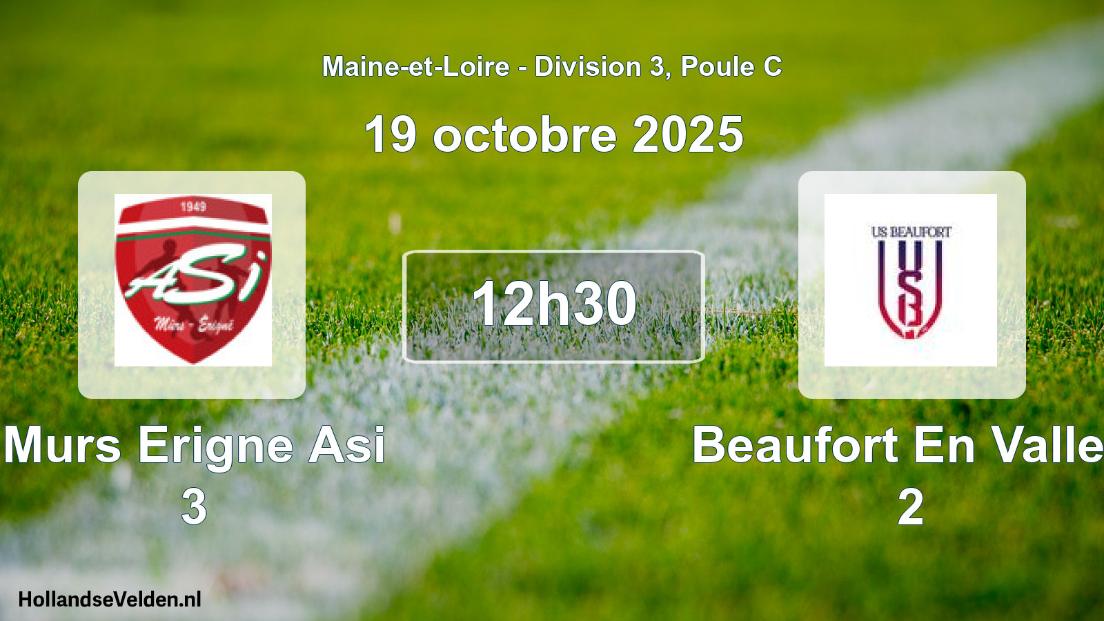 Geplande wedstrijd: Murs Erigne Asi 3 - Beaufort En Vallee 2 (19 octobre 2025)
