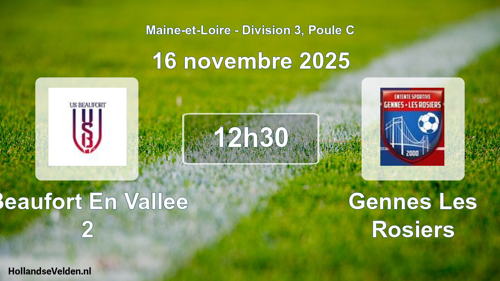 Scheduled Match: Beaufort En Vallee 2 - Gennes Les Rosiers (16 November 2025)
