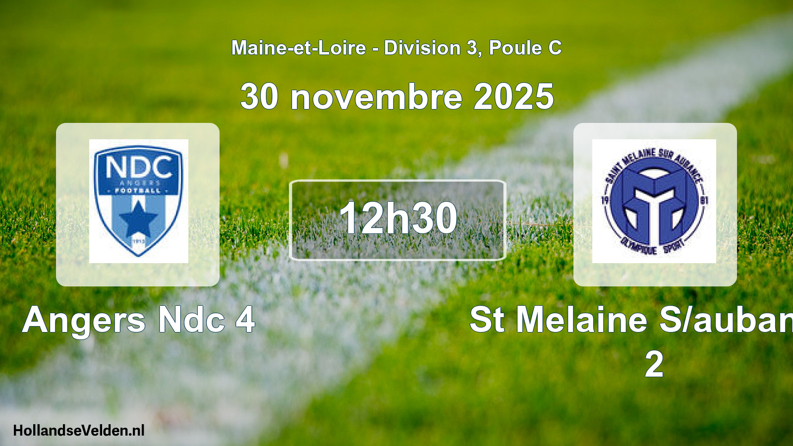 Geplande wedstrijd: Angers Ndc 4 - St Melaine S/aubance 2 (30 novembre 2025)