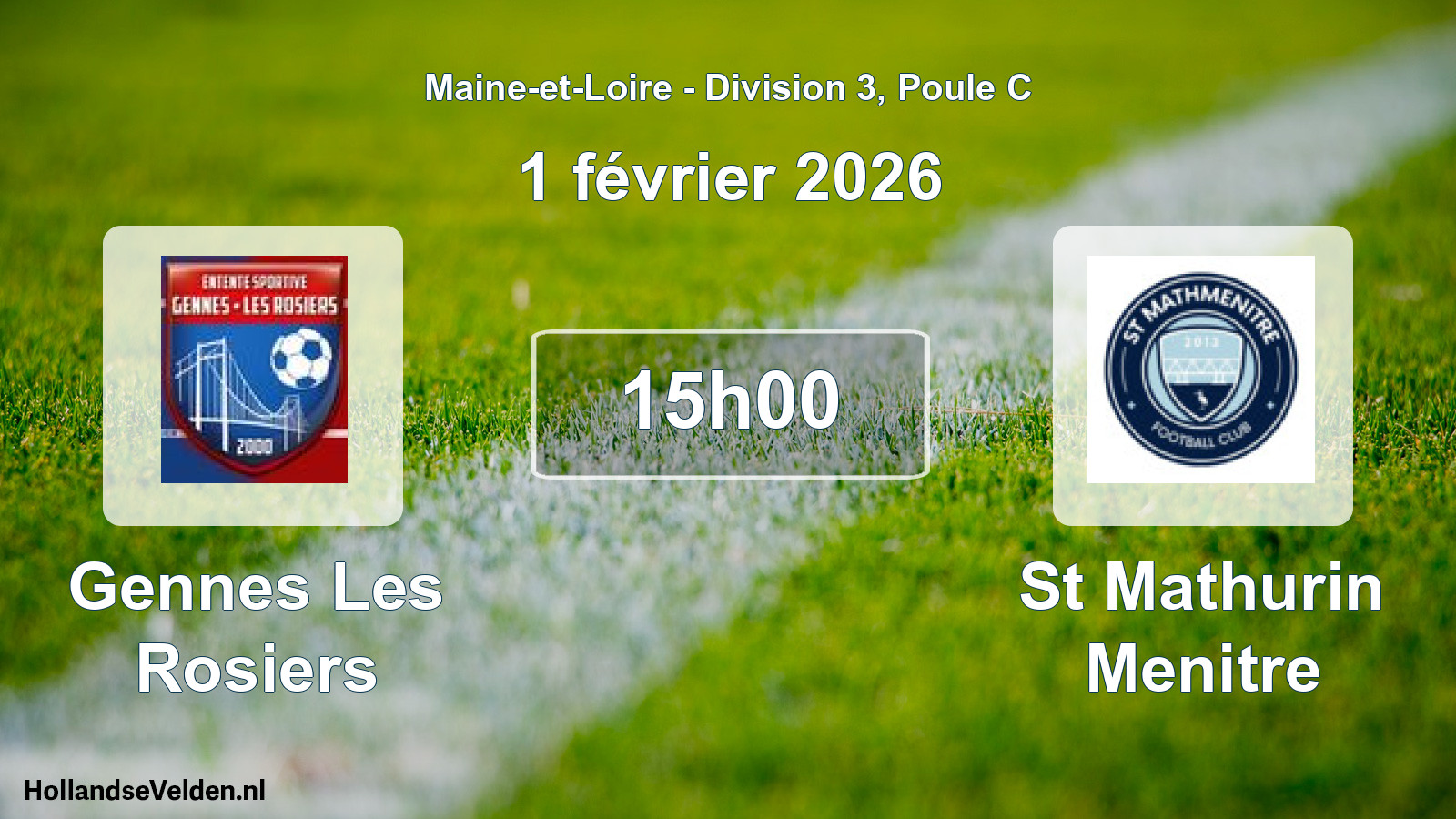 Geplande wedstrijd: Gennes Les Rosiers - St Mathurin Menitre (1 février 2026)